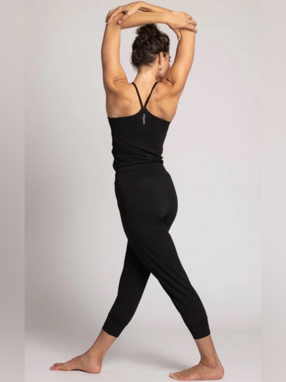 Ripple Yoga Black Cross-Back Jumpsuit